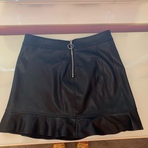 Black faux leather skirt